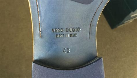 vero cuoio stamp on shoes.